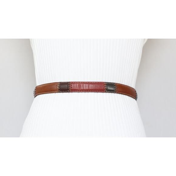 Fossil Turkey Womens Leather Belt Small Waist Multicolor Patchwork Pattern - Picture 3 of 11